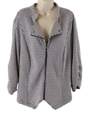 torrid Black & White Zip-Front Woven Jacket